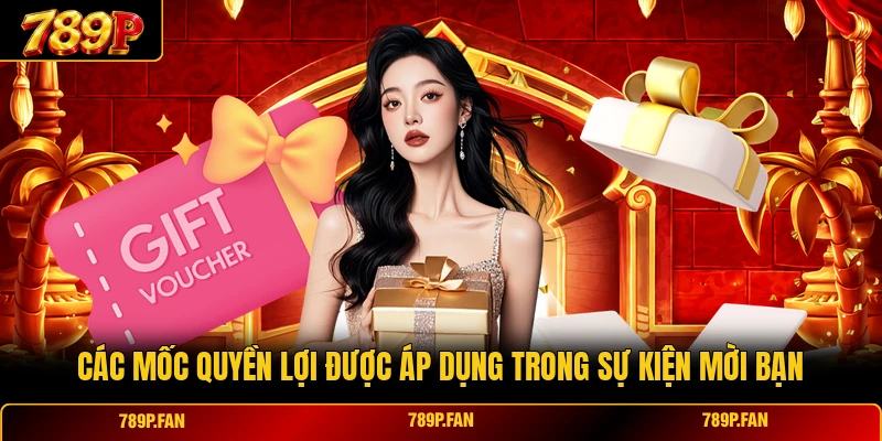Các mốc quyền lợi được áp dụng trong sự kiện mời bạn